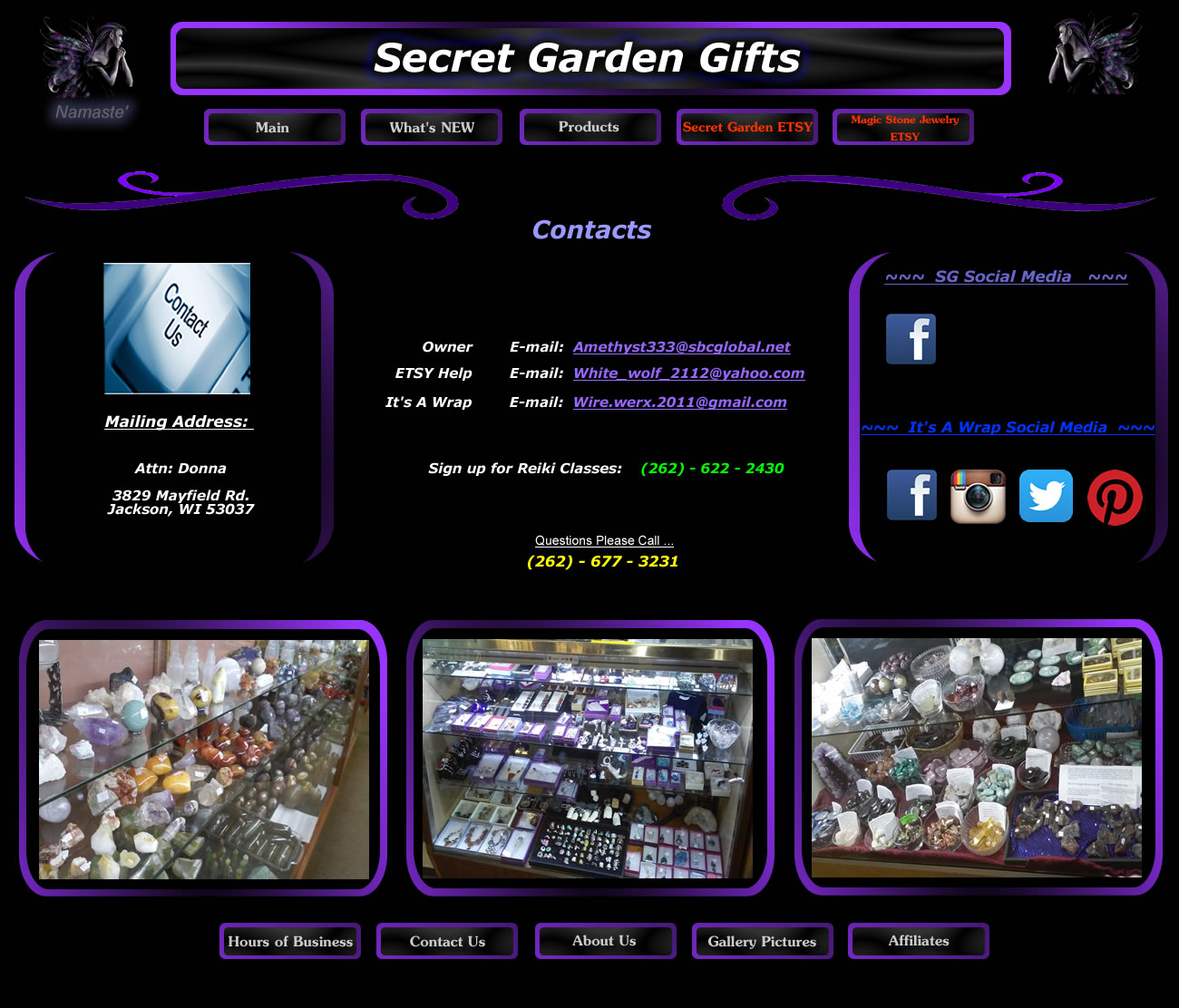 Contacts For Secret Garden Gifts